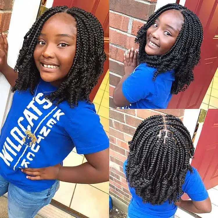Jolie coiffures tresses pour les enfants noir