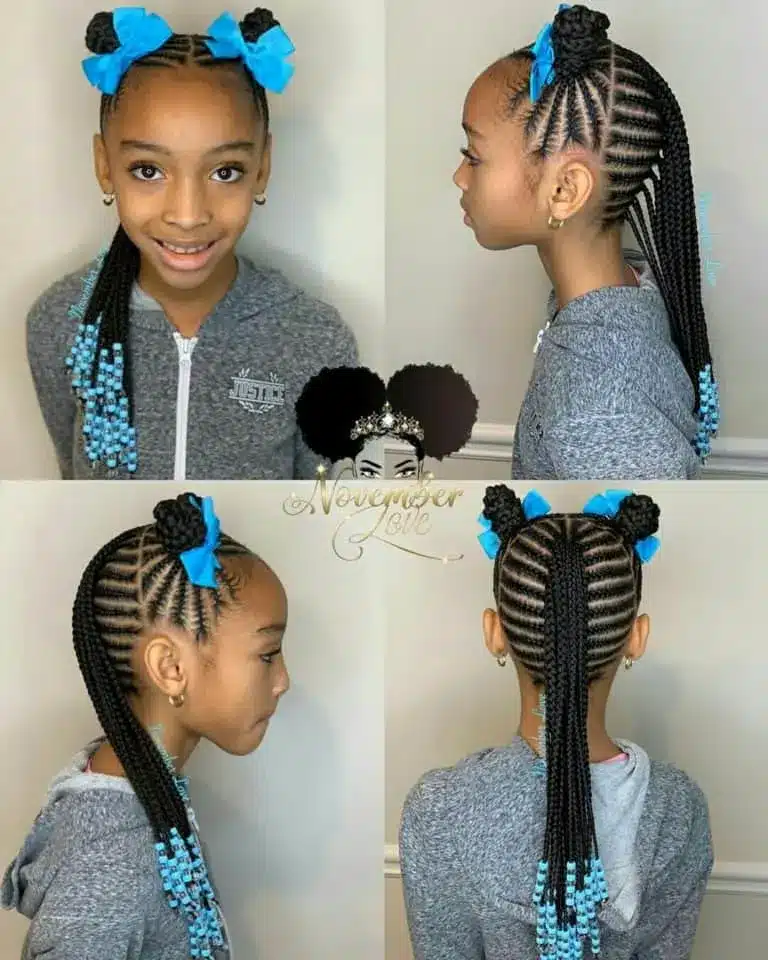 coiffure pour petite fille noire avec les cheveux longue