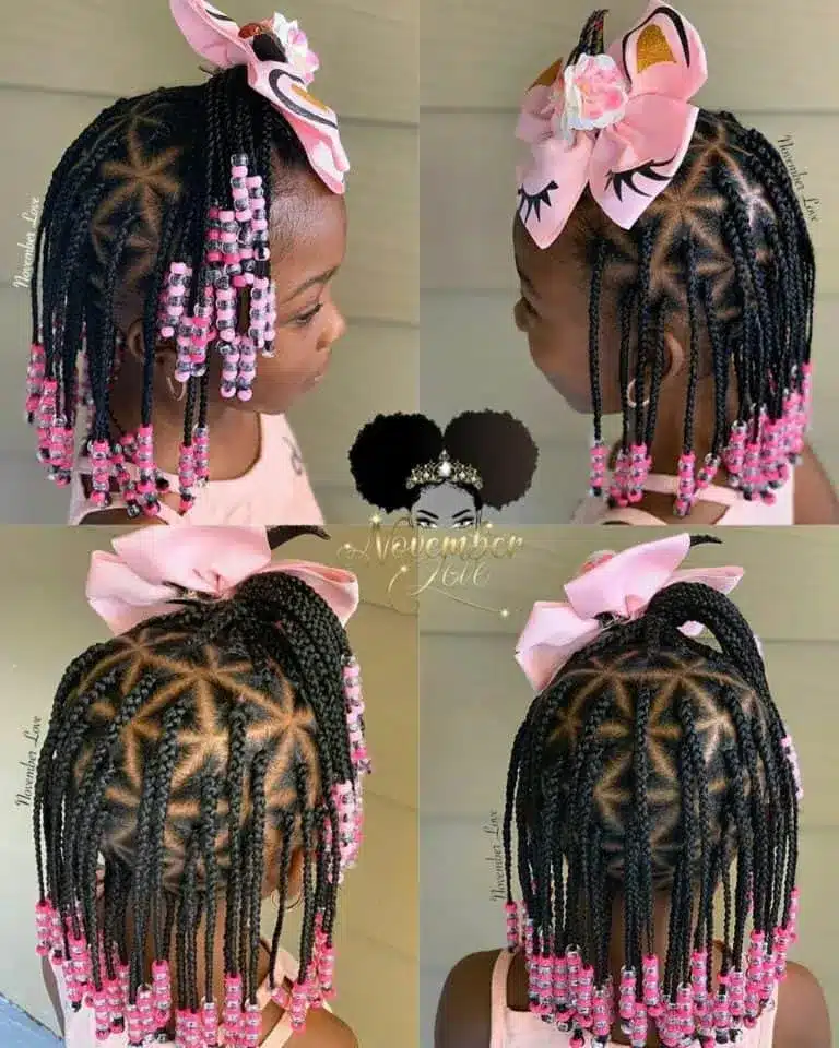 coiffure pour petite fille noire avec les cheveux court