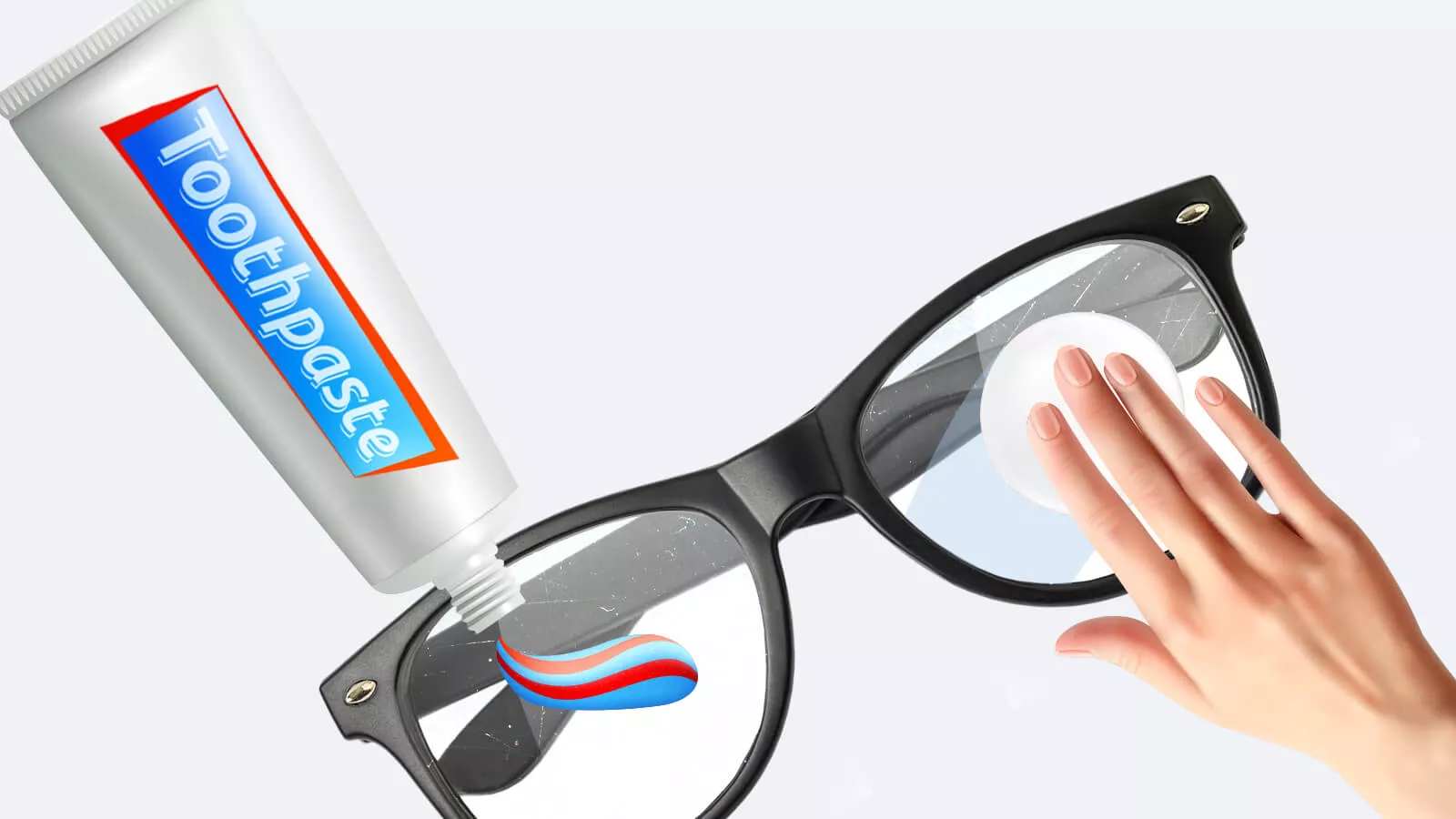 nettoyer les lunette avec du dentifrice