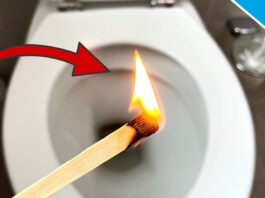 Brûler une allumette dans la salle de bain
