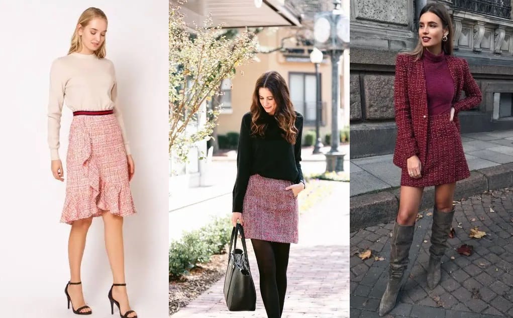 jupes en tweed avec un pull